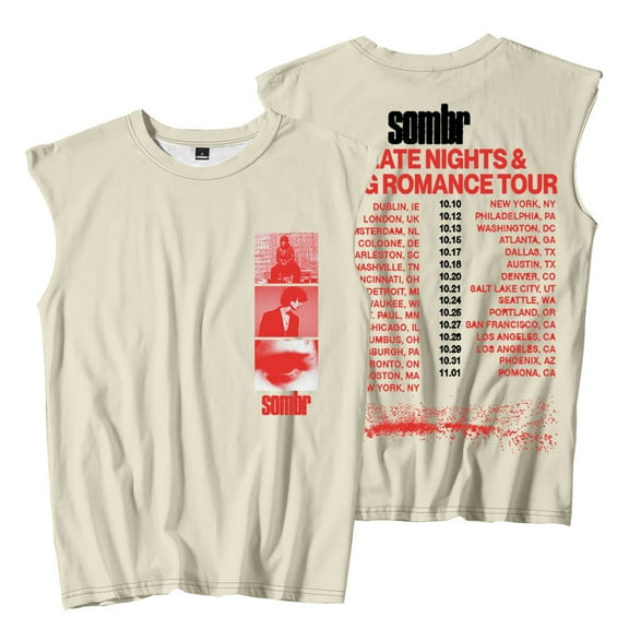 Sombr The Late Nights & Young Romance Tour Merch Sleeveless T-Shirts Unisex Fashion Streetwear Tee