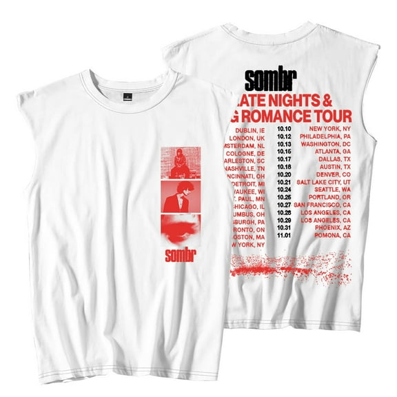 Sombr The Late Nights & Young Romance Tour Merch Sleeveless T-Shirts Unisex Fashion Streetwear Tee