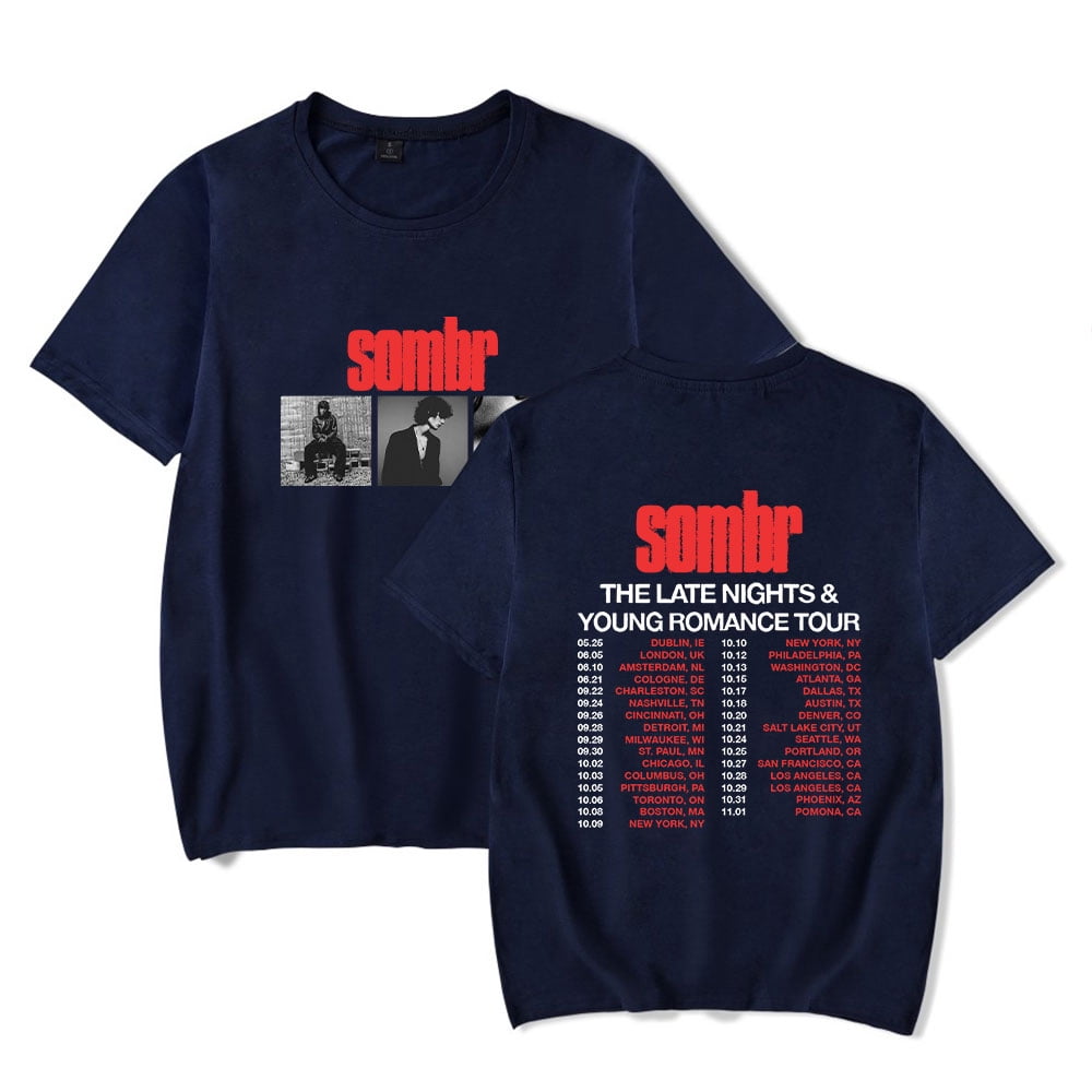 Sombr The Late Nights Young Romance Tour T Shirt Women Men Casual sombr-the-late-nights-young-romance-tour-t-shirt-women-men-casual