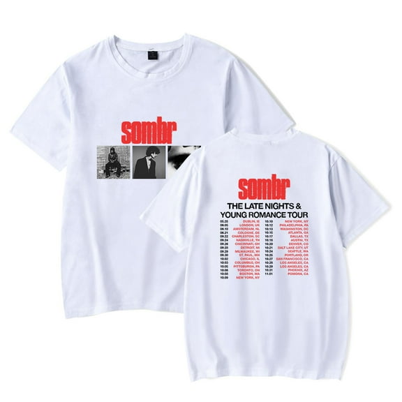 Sombr The Late Nights & Young Romance Tour T-Shirt Women Men Casual Crewneck Short Sleeve Fashion Tee