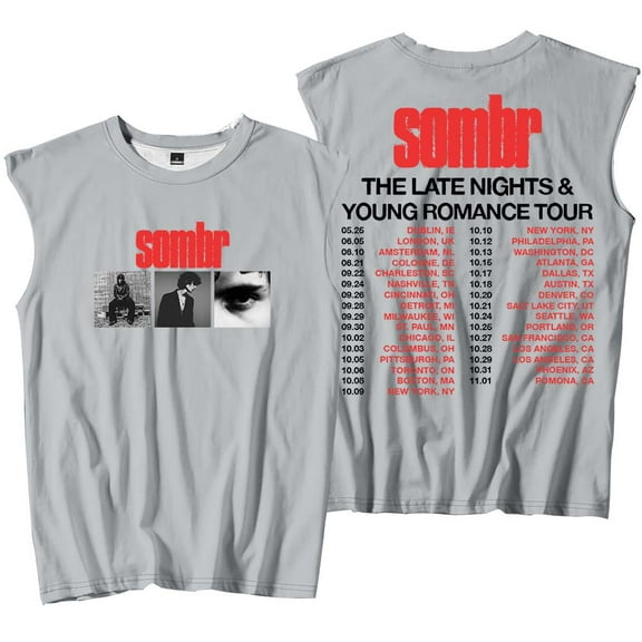 Sombr The Late Nights & Young Romance Tour Tank Tops Sleeveless T-Shirt port Vest Women Men Outdoor Sportwear