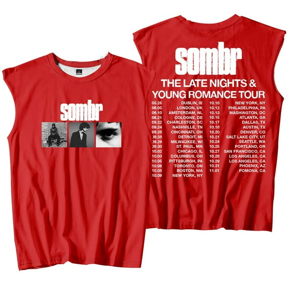 Sombr The Late Nights & Young Romance Tour Tank Tops Sleeveless T-Shirt port Vest Women Men Outdoor Sportwear