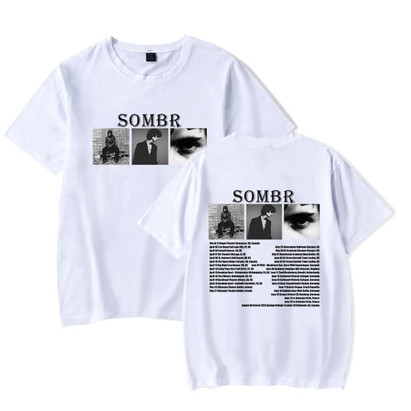 Sombr Tour 2025 T-shirt Hip Hop Short Sleeve Fashion Tops Casual Short Sleeve Tshirt