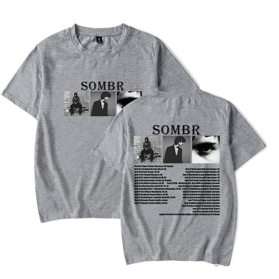Sombr Tour 2025 T-shirt Hip Hop Short Sleeve Fashion Tops Casual Short Sleeve Tshirt