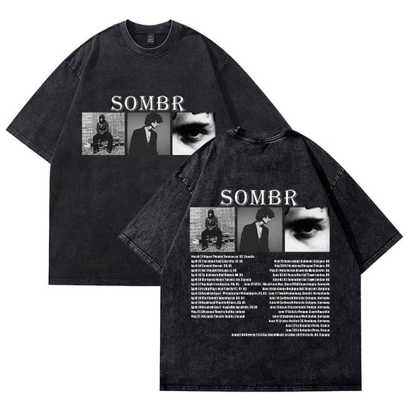 Sombr Tour 2025 T-shirt Vintage Oversized Summer Fashion Cool Short Sleeved Top