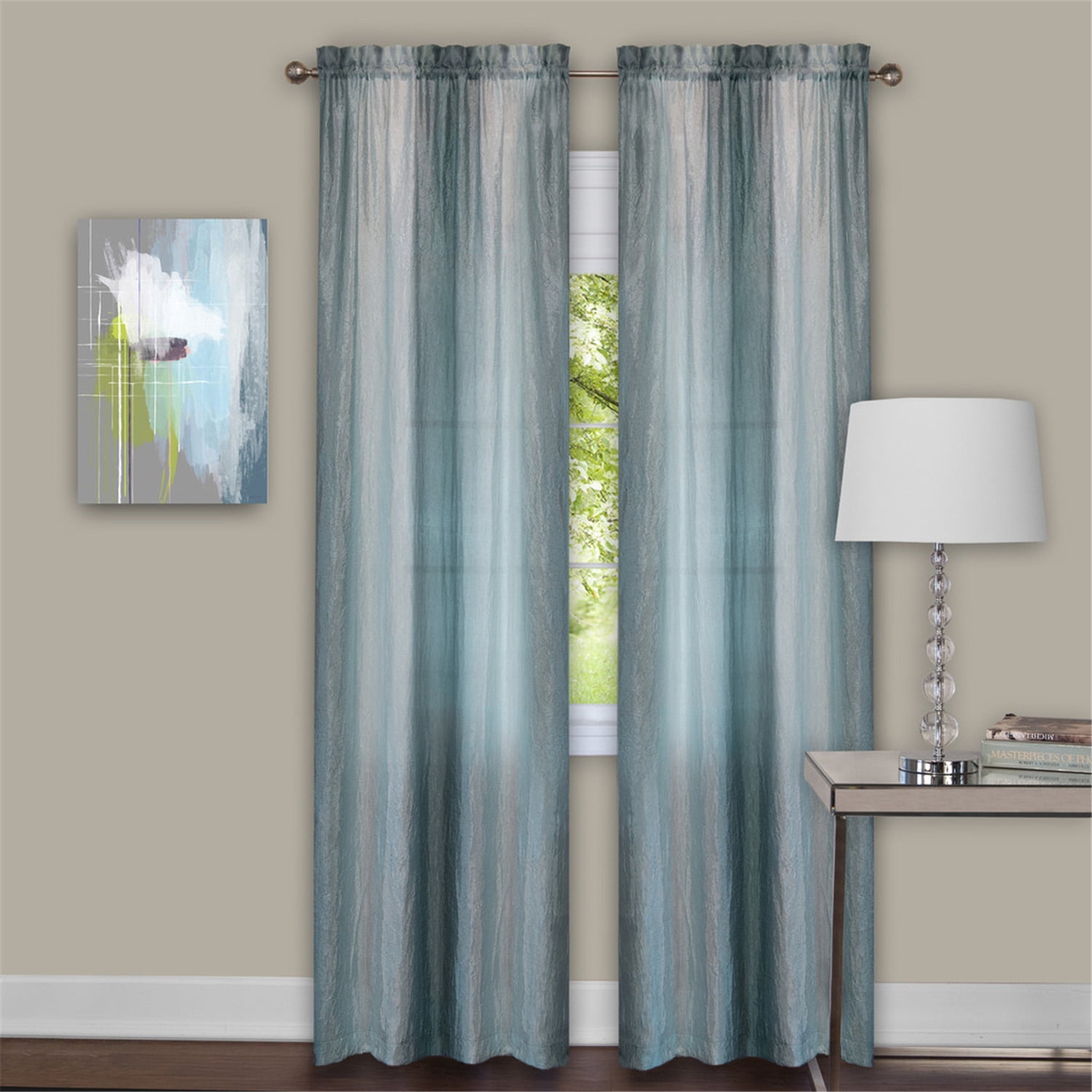 Sombre Window Curtain Panel Pair-Color:Mist,Size:63X40 - Walmart.com