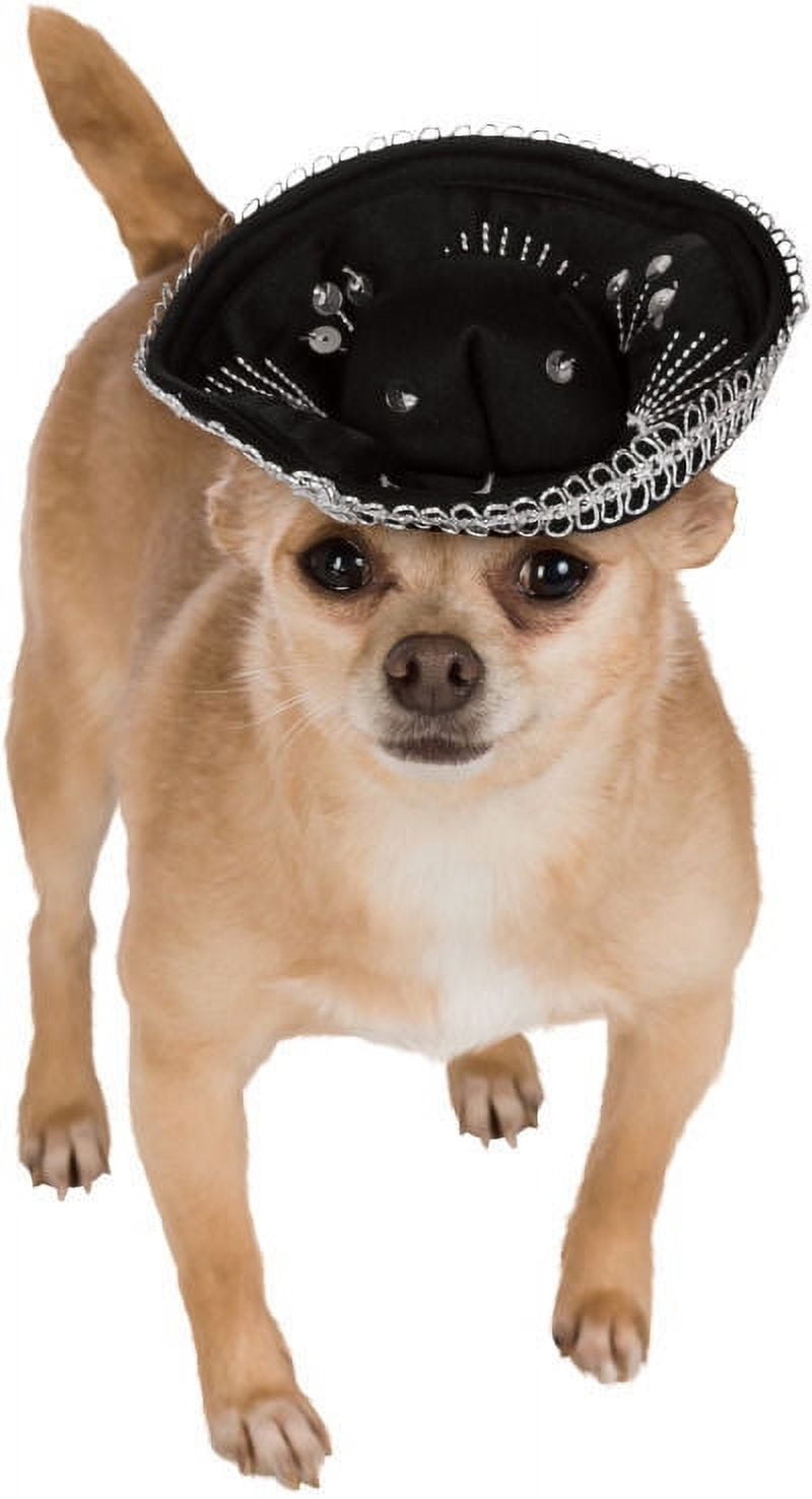 Sombrero Black Silver Hat Headpiece Pet Dog Halloween Costume