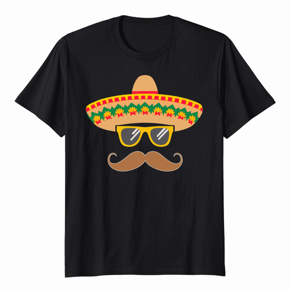 Sombrero Face Cinco De Mayo Mexican Fiesta Party Kids Boys T-Shirt
