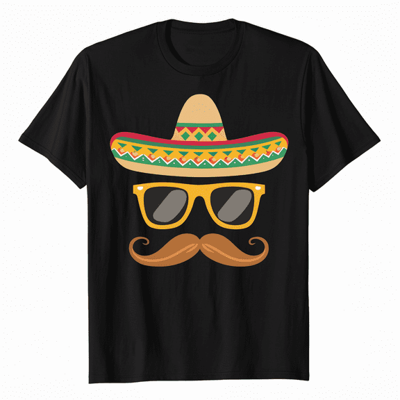 Sombrero Face Cinco De Mayo Mexican Fiesta Party Kids Boys T-Shirt