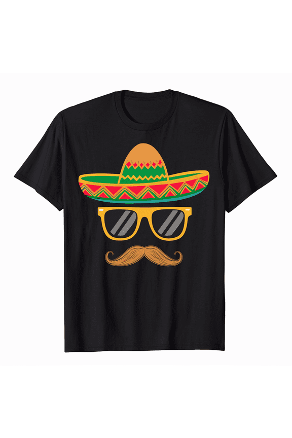Sombrero Face Cinco De Mayo Mexican Fiesta Party Kids Boys T-Shirt