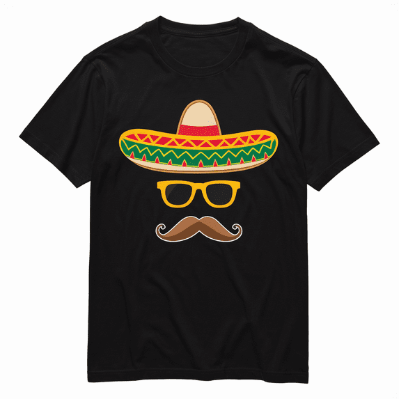 Sombrero Face Cinco De Mayo Mexican Fiesta Party Kids Boys T-Shirt