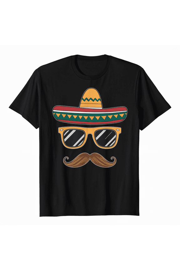 Sombrero Face Cinco De Mayo Mexican Fiesta Party Kids Boys T-Shirt