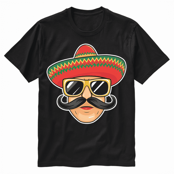 Sombrero Face Cinco De Mayo Mexican Fiesta Party Mens T-shirt