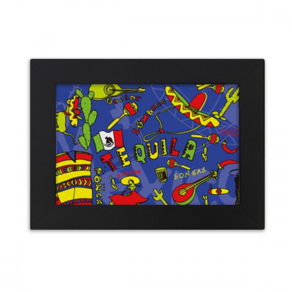 Sombrero Guitar Chili Mexico Elment Desktop Photo Frame Ornaments Picture Art Painting