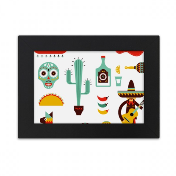Sombrero Guitar Chili Mexico Elment Desktop Photo Frame Ornaments Picture Art Painting