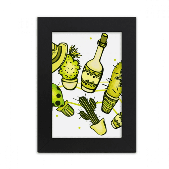 Sombrero Mexico Desert Cactus Mexican Desktop Photo Frame Picture Display Art Painting Exhibit