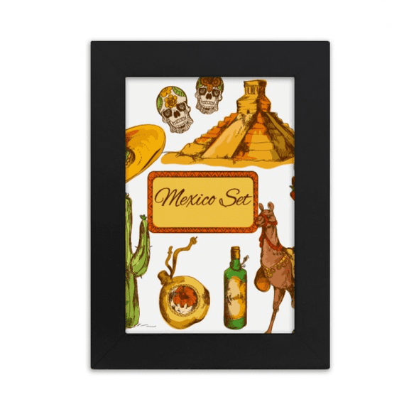 Sombrero Mexico Pyrad Desert Cactus Mexican Desktop Photo Frame Picture Display Art Painting Exhibit