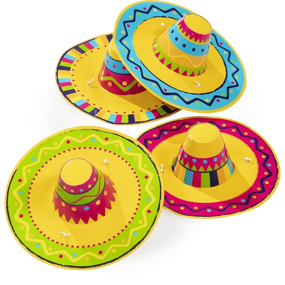 Multicolor Sombrero Paper Party Hats, 5", 4 Count, by Way To Celebrate