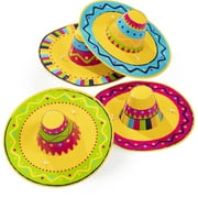 5IN Sombrero Paper Party Hats, 4 Count, Multicolor, by Way To Celebrate