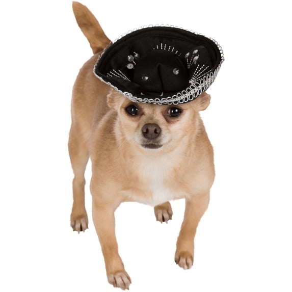 Sombrero Pet Costume Accessory Silver - Small/Medium