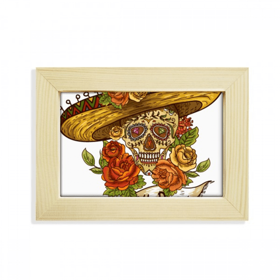 Sombrero Suger l Mexico Day of the Dead Desktop Decorate Photo Frame Picture Art Painting 5x7 inch