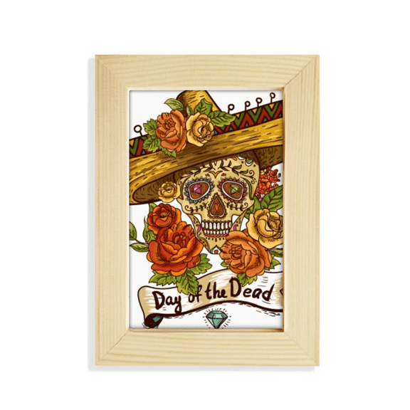 Sombrero Suger l Mexico Day of the Dead Desktop Display Photo Frame Picture Art Painting 5x7 inch