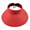 thumbnail image 1 of Sombreros Para El Sol De Mujer, Audhol Sun Visor Hats for Women Wide Brim Straw Ponytail Summer Beach Hat Uv Upf Packable Foldable Travel Visor Hats for Women Red One Size, 1 of 1