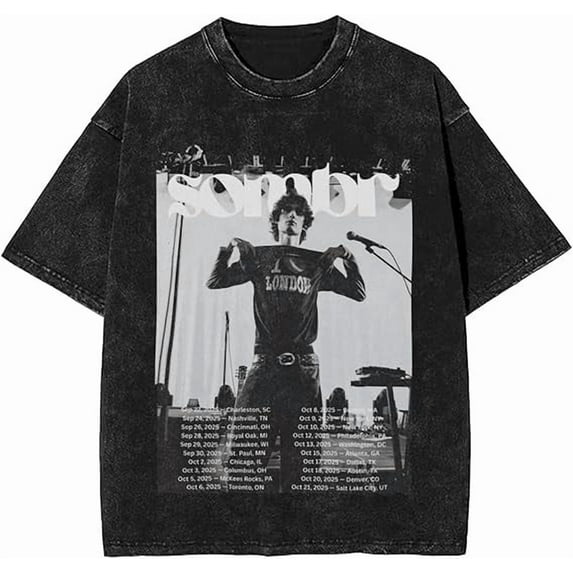 Sombrs Merch T Shirt 2025 Music Tour Tshirt Fashion Cotton Retro Tee Tops Black