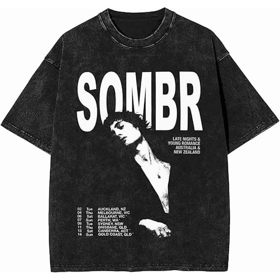 Sombrs Merch T Shirt 2025 Music Tour Tshirt Fashion Cotton Retro Tee Tops Black