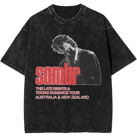 Sombrs Merch T Shirt 2025 Music Tour Tshirt Fashion Cotton Retro Tee Tops Black