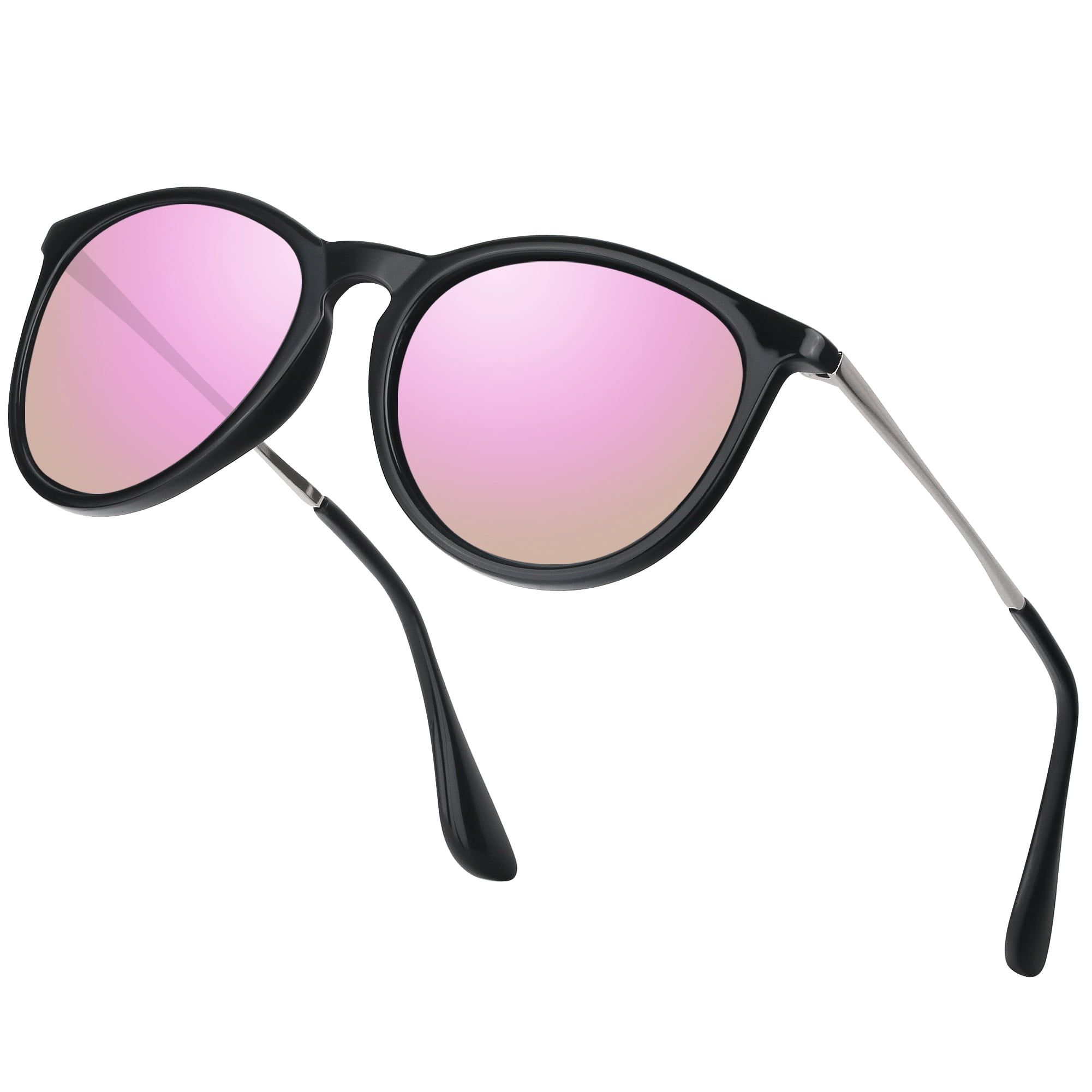 Cat Eye Round Polarized Sunglasses UV Protection Sunnies Amazon.com: Konlley Cat Eye Black Sunglasses Retro Vintage  main image 3