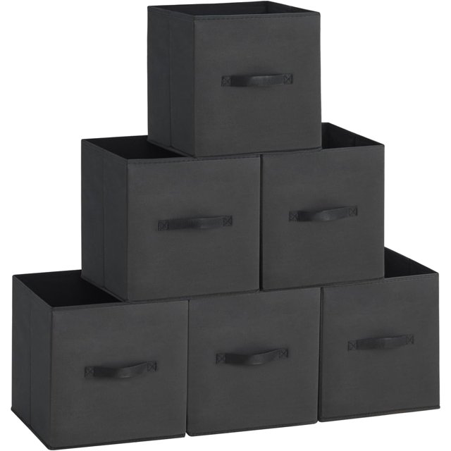 Somdot 6 Pack Storage Cubes Fabric Foldable Bins 10.6 Inch Collapsible