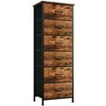 thumbnail image 1 of Eunos 6 Tall Dresser for Bedroom Living Room, Fabric Bins Chest of Nightstand, Wood Grain Print, 1 of 8