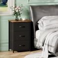 thumbnail image 1 of Eunos Nightstand with Removable Fabric Storage, 3 Drawer Small Dresser for Bedroom Hallway, Black Rustic Brown, 1 of 7