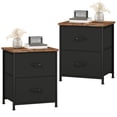 thumbnail image 1 of Eunos Nightstands for Bedroom Set of 2, Small Bedside Table End Table for Closet Living Room, Black Rustic Brown, 1 of 8