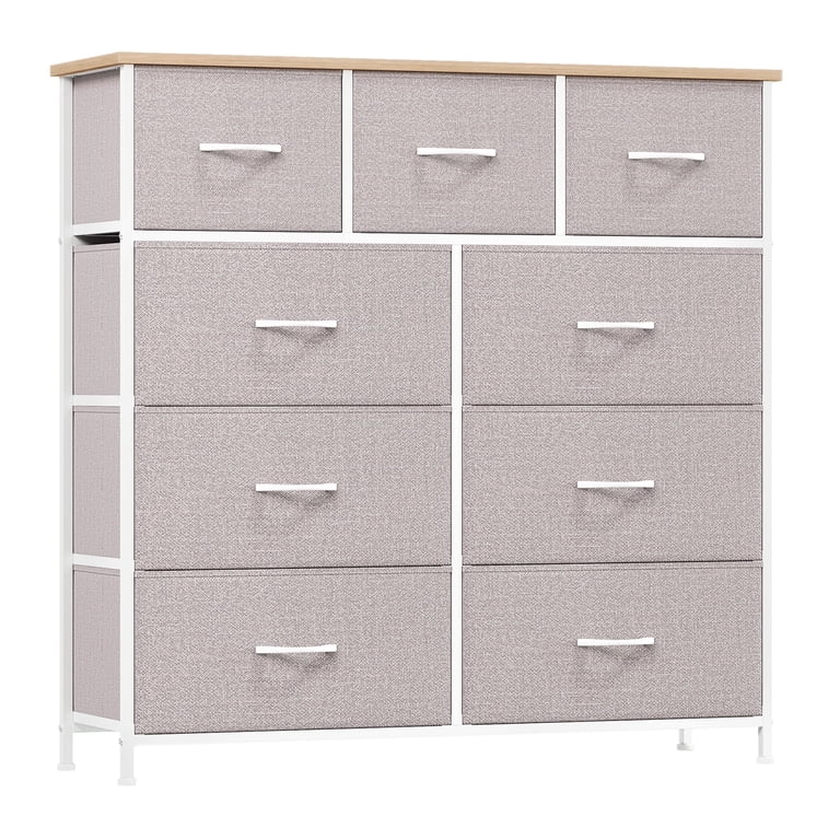 Eunos Dresser, 9-Drawer Fabric Storage Tower with Large Capacity Fabric Bins for Bedroom, Ash Grey - Walmart.com Eunos Dresser, 9-Drawer Fabric Storage Tower with Large Capacity Fabric Bins for Bedroom, Ash Grey - Walmart.com