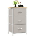 thumbnail image 1 of Eunos Nightstand with Removable Fabric Storage, 3 Drawer Small Dresser for Bedroom Hallway, Ash Grey, 1 of 8