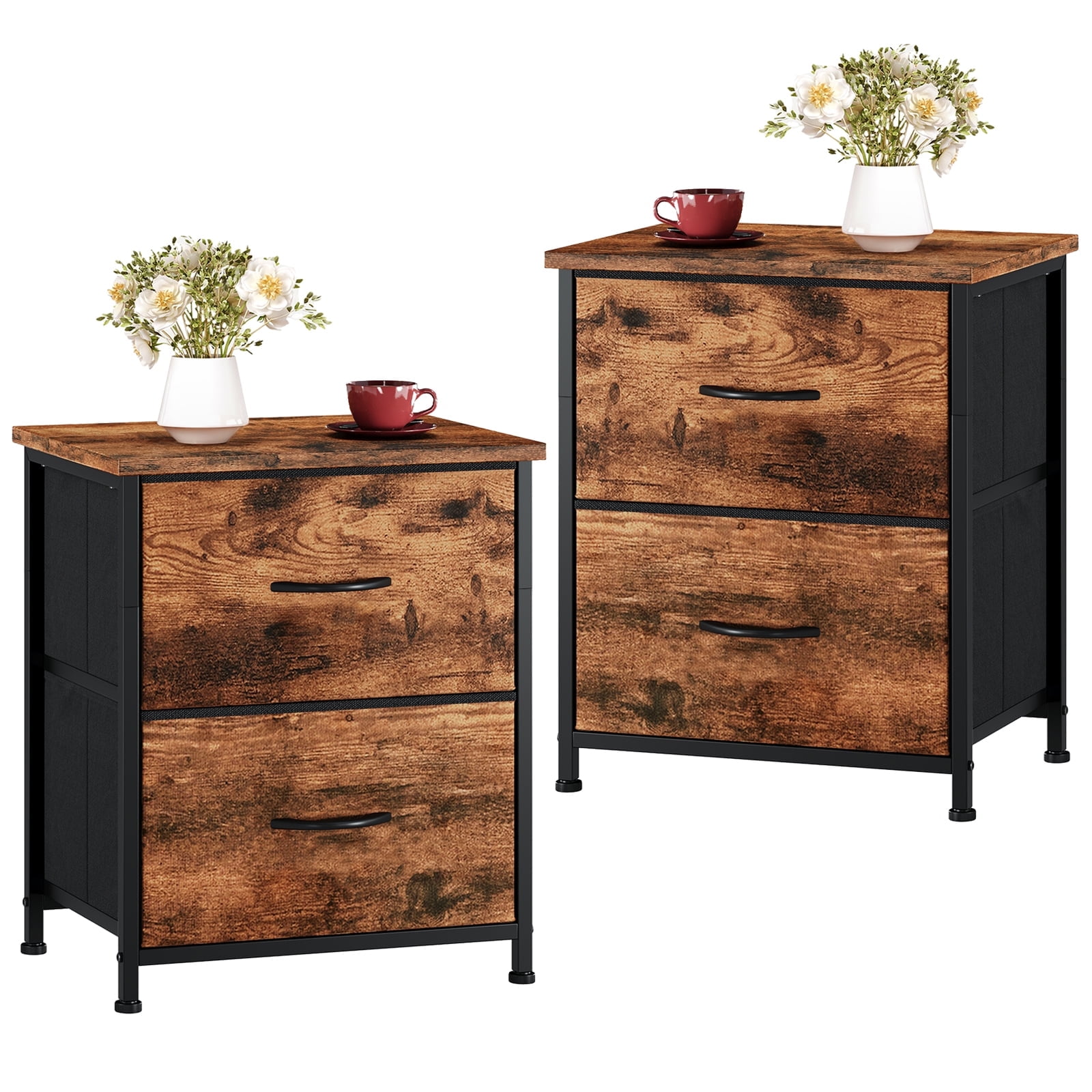 Compact Bedroom Sets With Bedside Tables Reference: Eunos Nightstands For Bedroom Set Of 2 Small Wood Grain