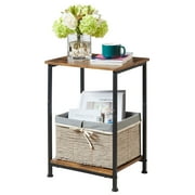 Somdot Side Table 2-Tier End Table with Storage Shelf for Sofa Couch Small Nightstand Bedside Table for Bedroom Nursery Living Room 20.7"H