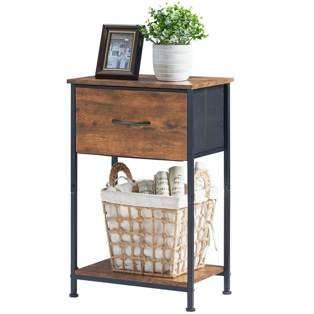 Somdot Side Table Small Nightstand with Drawer Beside Table with