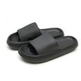 thumbnail image 1 of Somdot Slides Sandals for Women and Men Pillow Slippers Unisex Bathroom Slipper Soft Thick Sole Non-Slip, Black, 1 of 8