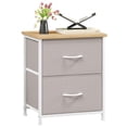 thumbnail image 1 of Eunos Small Nightstand for Bedroom with 2 Fabric Drawer, Bedside Table End Table for Closet, Ash Grey, 1 of 8