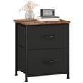 thumbnail image 1 of Eunos Small Nightstand for Bedroom with 2 Fabric Drawer, Black Bedside Table End Table for Closet, 1 of 6
