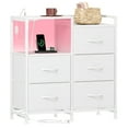 thumbnail image 1 of Eunos 5 Wide White Drawers Dresser with Charging Station and Open Shelf for Bedroom Closet Dorm, 1 of 9