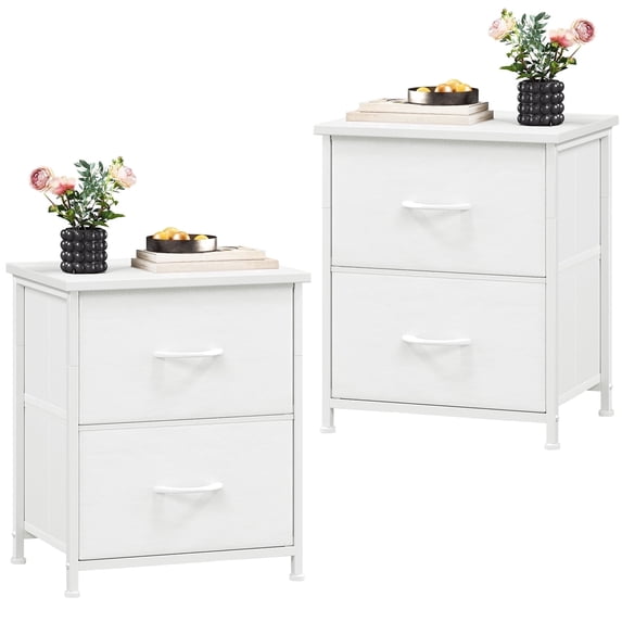 Eunos White Nightstands for Bedroom Set of 2, Small Bedside Table End Table for Closet Living Room