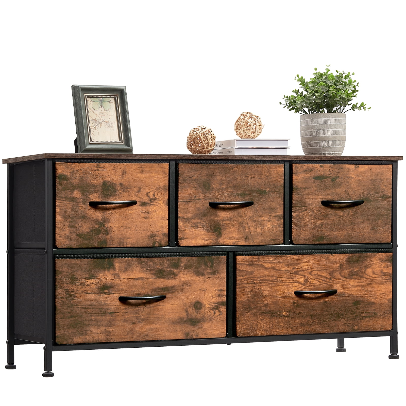 Modern Black Nightstand With 2 Drawers - Bedside End Table, Wood Storage Organizer, 15.75x11.8x23.6 Inches
