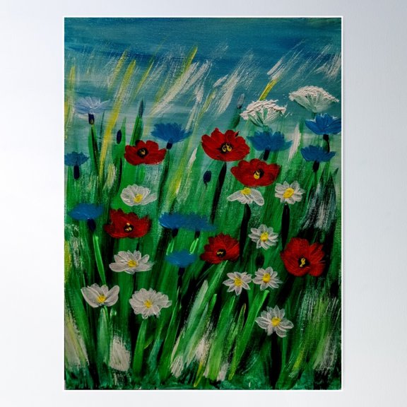 Some Abstract Wildflowers Blowing In The Wind Poster Wall Art, Modern Wall Decor For Living Room Bedroom, 8x12 UNFRAMED