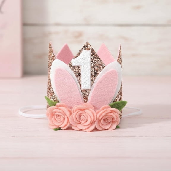 Some Bunny Easter Bunny Floral Crown Hat - Rabbit Decor for Spring Celebration