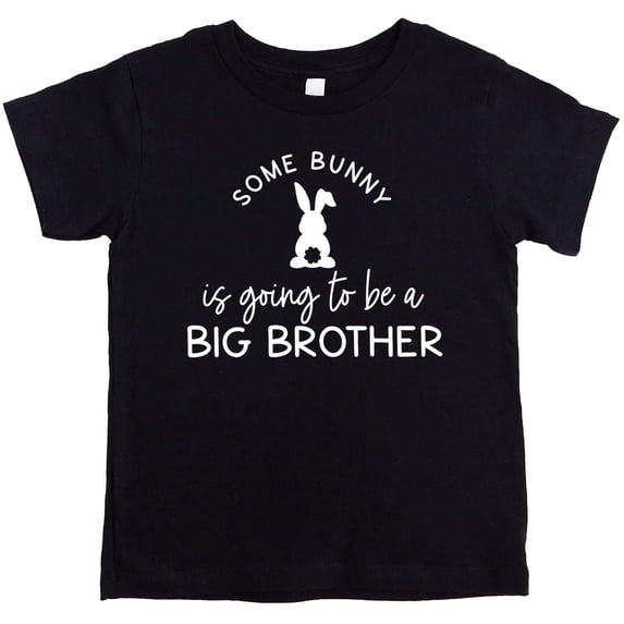 Some Bunny is Going to be a Big Brother Shirt for Boys Easter Pregnancy Announcement Tee Black Shirt Youth Small