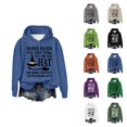 thumbnail image 1 of Some Days You Have To Put On The Hat Hoodie Halloween Witch Hoodies for Women Funny Graphic Sweatshirt Pullover Tops, 1 of 5